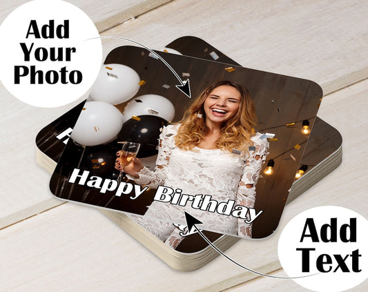 Personalised Photo Party Beer Mats